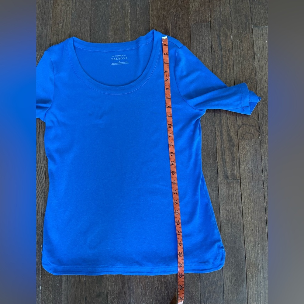 Scoop Neck Pima Blue Tee - Picture 5 of 5
